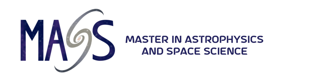 Logo of the Erasmus Mundus Joint Master Degree program in Astrophysics and Space Science (MASS), showing the acronym with a stylized galaxy forming the letters.